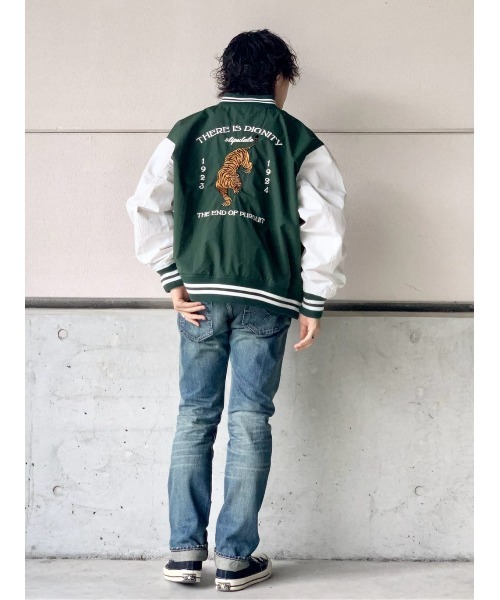 BACK NUMBER(バックナンバー)の「【BACK NUMBER】刺繍スタジャン(スタジャン・メンズ・ブラック/ネイビー/グリーン・M/L/XL)」の9枚目の写真