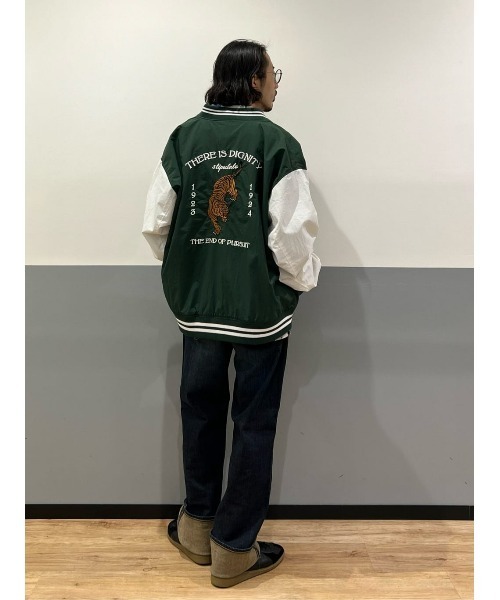 BACK NUMBER(バックナンバー)の「【BACK NUMBER】刺繍スタジャン(スタジャン・メンズ・ブラック/ネイビー/グリーン・M/L/XL)」の12枚目の写真