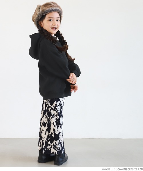 coca（coca）（コカ）の「キッズ 親子お揃いふわり～ビッグフーディ（パーカー・キッズ・グレー/ブラック/チャコール/オレンジ・100/110/120/130）」の7枚目の写真