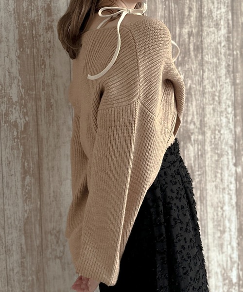 apres jour clair】クロスデザインニット【ZOZOTOWN限定アイテム