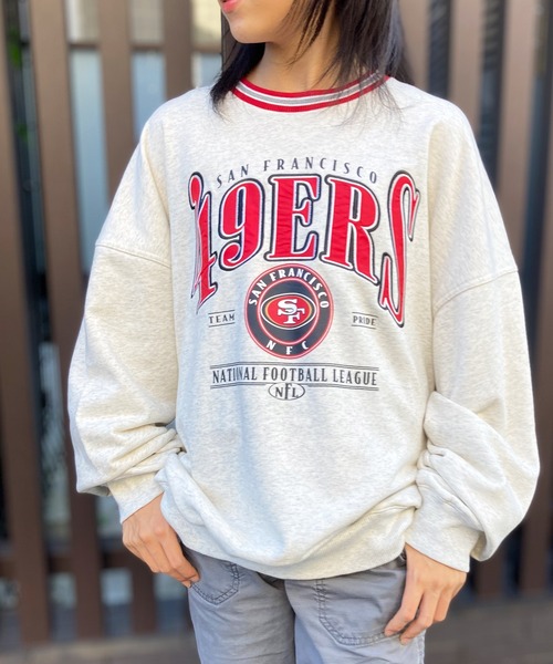 NBA/NFL/NHL/MLB（エヌビーエーエヌエフエルエヌエイチエルエムエルビー）の「【NFL別注】 エヌエフエル ナショナル フットボール リーグ NFL Crew Sweat スウェット クルーネック プルオーバー Ye5108（スウェット・レディース・ホワイト/ブラック/グリーン/ライトグレー/ブルー・FREE）」の17枚目の写真