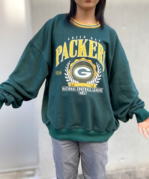 NBA/NFL/NHL/MLB（エヌビーエーエヌエフエルエヌエイチエルエムエルビー）の「【NFL別注】 エヌエフエル ナショナル フットボール リーグ NFL Crew Sweat スウェット クルーネック プルオーバー Ye5108（スウェット・レディース・ホワイト/ブラック/グリーン/ライトグレー/ブルー・FREE）」の21枚目の写真