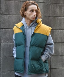 中綿配色ベスト