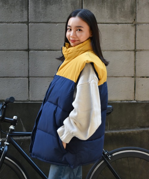 セール】中綿配色ベスト（ダウンベスト）｜Starting Over（スター