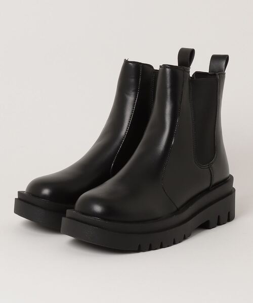 atmos pink（アトモスピンク）の「FAVOFAVO / ファボファボ 厚底タンクソールサイドゴアブーツ（ブーツ・レディース・ブラック/アイボリー・LL/L/M/S）」の6枚目の写真