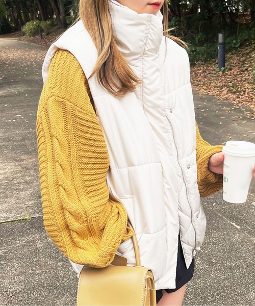 apres jour（アプレジュール）の「ハイネックダウンライクベスト【ZOZOTOWN限定アイテム】（ダウンベスト・レディース・アイボリー/ブラック・フリー/X-LARGE）」の11枚目の写真