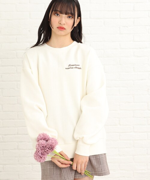 PINK-latte（ピンクラテ）の「◆【130cmサイズあり】着回しバツグン！あったか裏起毛バックラウンドスウェット（スウェット・キッズ・ピンク系/ライトグリーン/チャコールグレー/ライトブルー/オフホワイト・15 /16/13/14）」の22枚目の写真