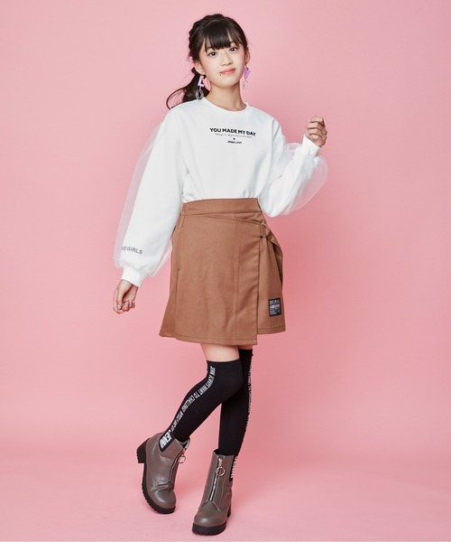 JENNI love(ジェニィラブ)の「裏起毛袖チュール重ねトレーナー(スウェット・キッズ・オフホワイト/サックスブルー/ブラック・130cm/140cm/150cm/160cm)」の20枚目の写真