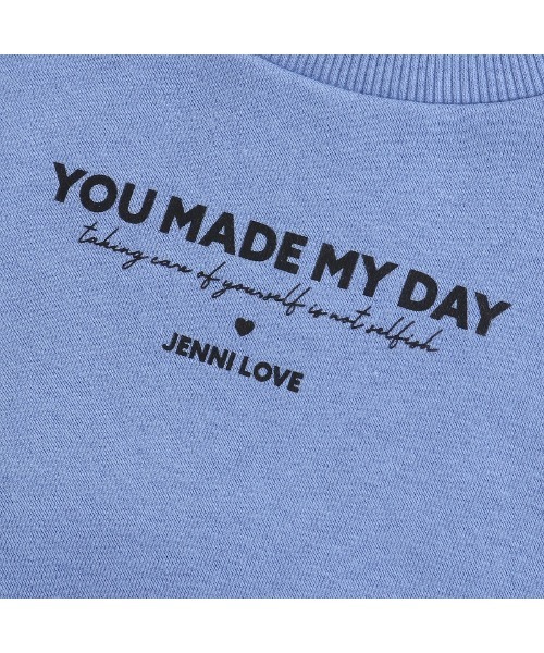 JENNI love(ジェニィラブ)の「裏起毛袖チュール重ねトレーナー(スウェット・キッズ・オフホワイト/サックスブルー/ブラック・130cm/140cm/150cm/160cm)」の11枚目の写真