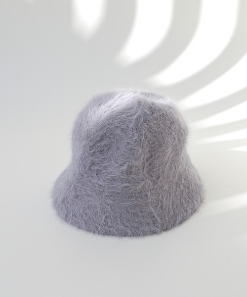 minsobi（ミンソビ）の「アンゴラファーバケットハット（ハット・レディース・グレー/ピンク/ホワイト/ブラック・FREE）」の4枚目の写真