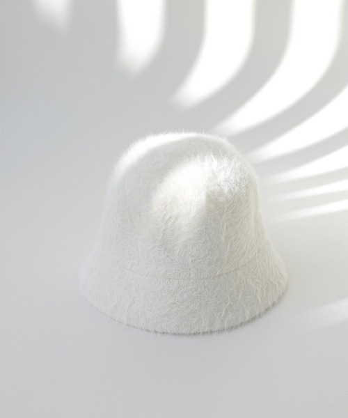 minsobi（ミンソビ）の「アンゴラファーバケットハット（ハット・レディース・グレー/ピンク/ホワイト/ブラック・FREE）」の2枚目の写真