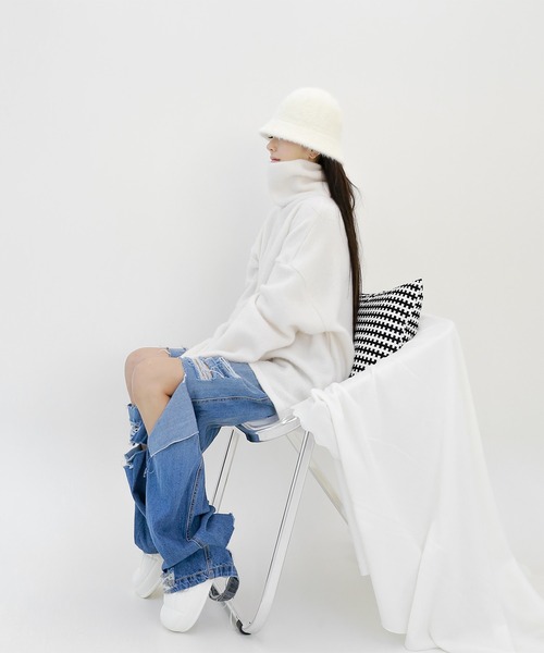 minsobi（ミンソビ）の「アンゴラファーバケットハット（ハット・レディース・グレー/ピンク/ホワイト/ブラック・FREE）」の19枚目の写真