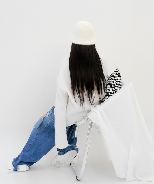 minsobi（ミンソビ）の「アンゴラファーバケットハット（ハット・レディース・グレー/ピンク/ホワイト/ブラック・FREE）」の21枚目の写真