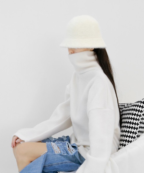 minsobi（ミンソビ）の「アンゴラファーバケットハット（ハット・レディース・グレー/ピンク/ホワイト/ブラック・FREE）」の17枚目の写真