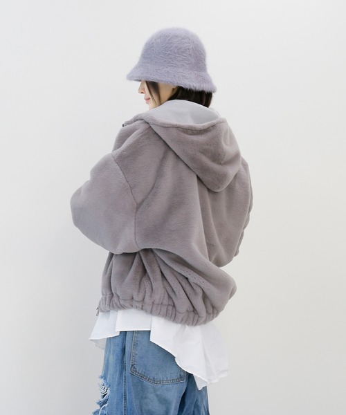 minsobi（ミンソビ）の「アンゴラファーバケットハット（ハット・レディース・グレー/ピンク/ホワイト/ブラック・FREE）」の14枚目の写真