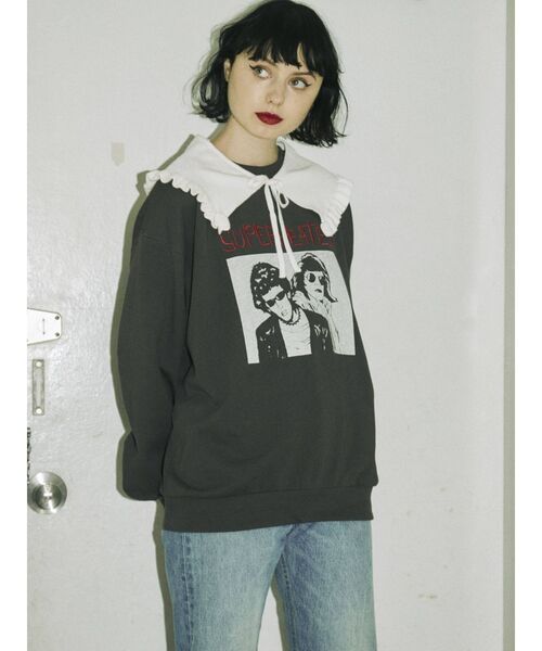 jouetie（ジュエティ）の「ニットカラープルオーバー【付け襟】（ニット/セーター・レディース・アイボリー/ブラック/ライトブルー・MEDIUM）」の5枚目の写真