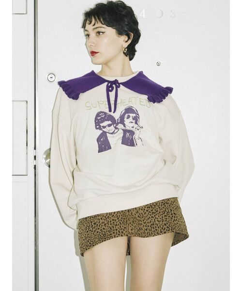 jouetie（ジュエティ）の「ニットカラープルオーバー【付け襟】（ニット/セーター・レディース・アイボリー/ブラック/ライトブルー・MEDIUM）」の13枚目の写真