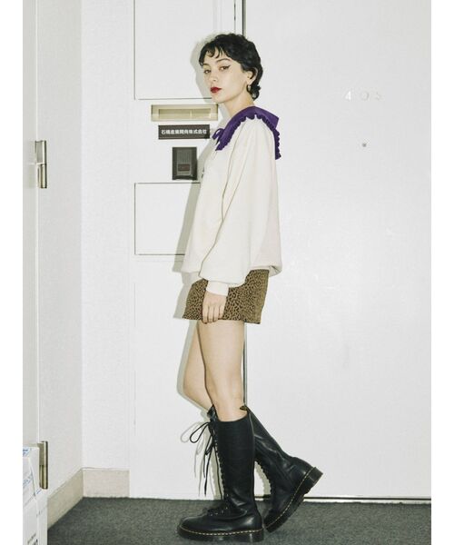 jouetie（ジュエティ）の「ニットカラープルオーバー【付け襟】（ニット/セーター・レディース・アイボリー/ブラック/ライトブルー・MEDIUM）」の14枚目の写真