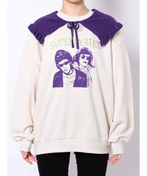 jouetie（ジュエティ）の「ニットカラープルオーバー【付け襟】（ニット/セーター・レディース・アイボリー/ブラック/ライトブルー・MEDIUM）」の19枚目の写真