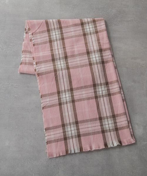 ketty（ケティ）の「タータンチェックストール（マフラー・レディース・ブラウン系その他/ピンク系その他/ブルー系その他/ダークネイビー/グレー系その他/ダークベージュ・FREE）」の12枚目の写真