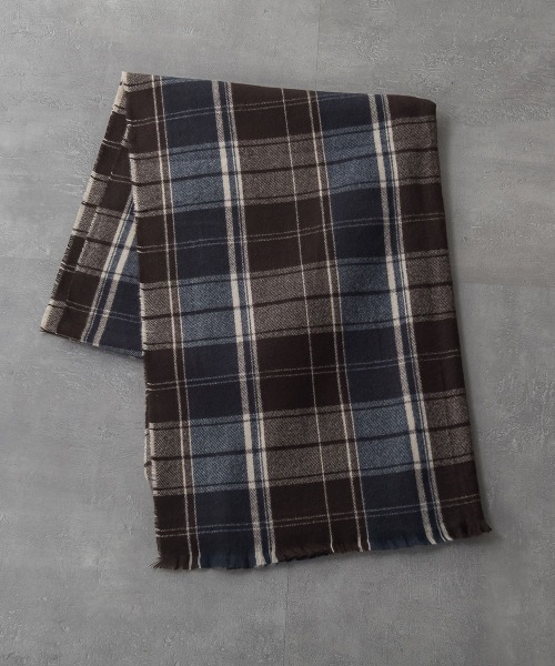 ketty（ケティ）の「タータンチェックストール（マフラー・レディース・ブラウン系その他/ピンク系その他/ブルー系その他/ダークネイビー/グレー系その他/ダークベージュ・FREE）」の9枚目の写真