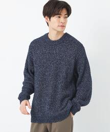 green label relaxing | ミックスカラーカールヤーン クルーネック ニット(ニット/セーター)