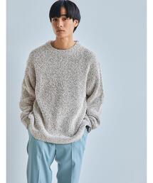 green label relaxing | ミックスカラーカールヤーン クルーネック ニット(ニット/セーター)