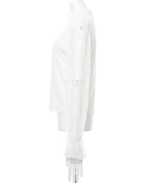 INGNI(イング)の「キャンディー袖ハイネックレーストップス(その他トップス・レディース・ブラック/オフホワイト・M)」の3枚目の写真