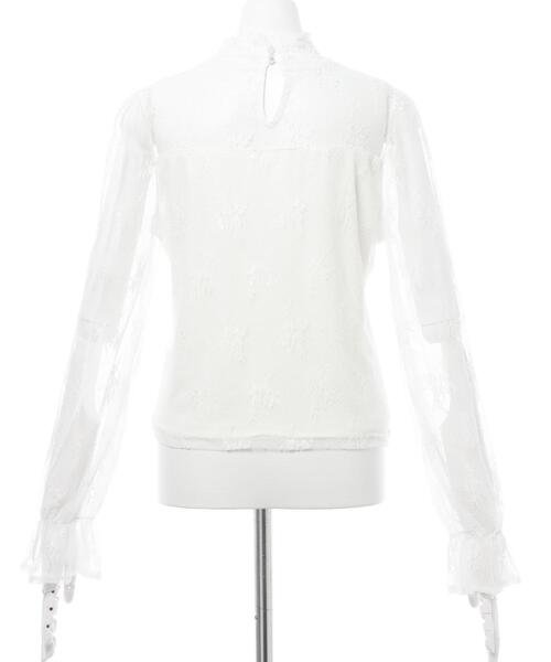 INGNI(イング)の「キャンディー袖ハイネックレーストップス(その他トップス・レディース・ブラック/オフホワイト・M)」の5枚目の写真