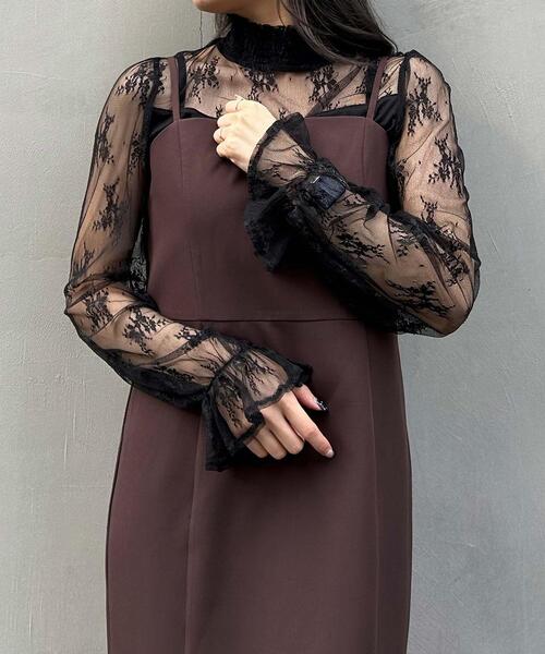 INGNI(イング)の「キャンディー袖ハイネックレーストップス(その他トップス・レディース・ブラック/オフホワイト・M)」の15枚目の写真