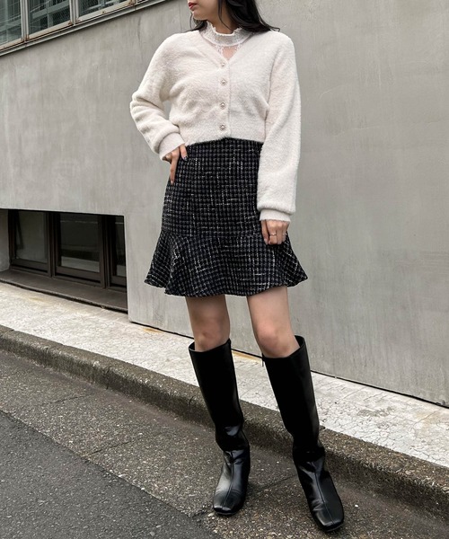 INGNI(イング)の「キャンディー袖ハイネックレーストップス(その他トップス・レディース・ブラック/オフホワイト・M)」の12枚目の写真