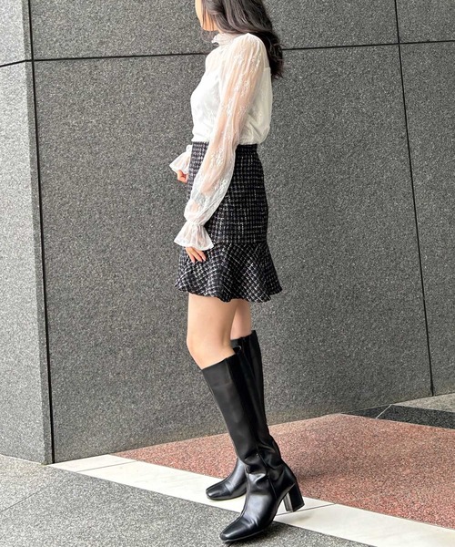 INGNI(イング)の「キャンディー袖ハイネックレーストップス(その他トップス・レディース・ブラック/オフホワイト・M)」の13枚目の写真