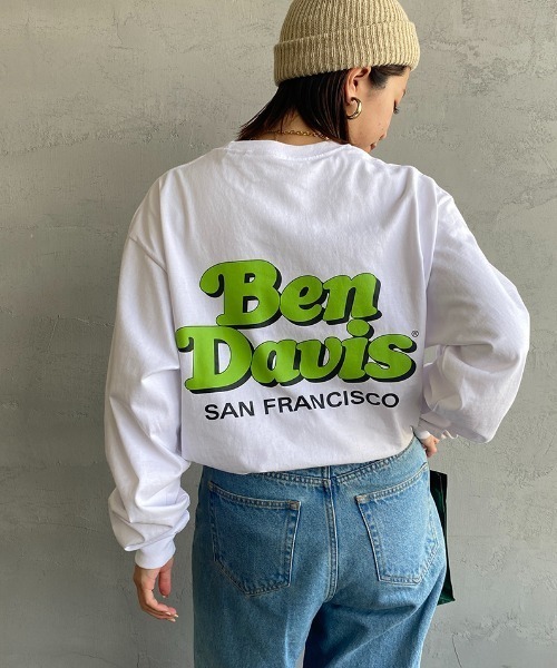 BEN DAVIS（ベンデイビス）の「【WEB限定】[BEN DAVIS/ベンデイビス] SHOP SIGN バックプリントロングスリーブTシャツ（Tシャツ/カットソー・レディース・ブラック/ブルー/ホワイト・M/L/XL）」の2枚目の写真