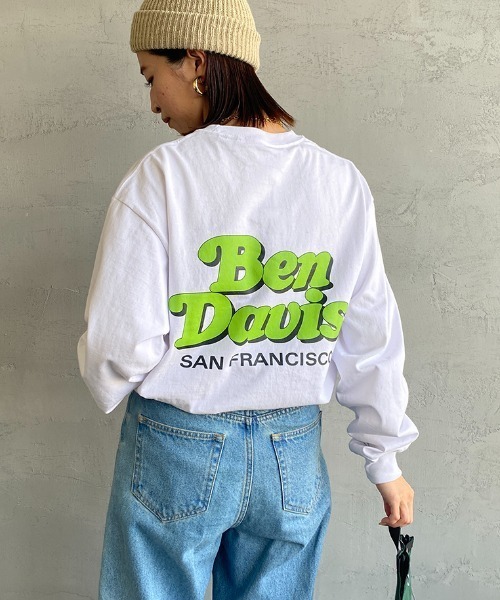 BEN DAVIS（ベンデイビス）の「【WEB限定】[BEN DAVIS/ベンデイビス] SHOP SIGN バックプリントロングスリーブTシャツ（Tシャツ/カットソー・レディース・ブラック/ブルー/ホワイト・M/L/XL）」の8枚目の写真