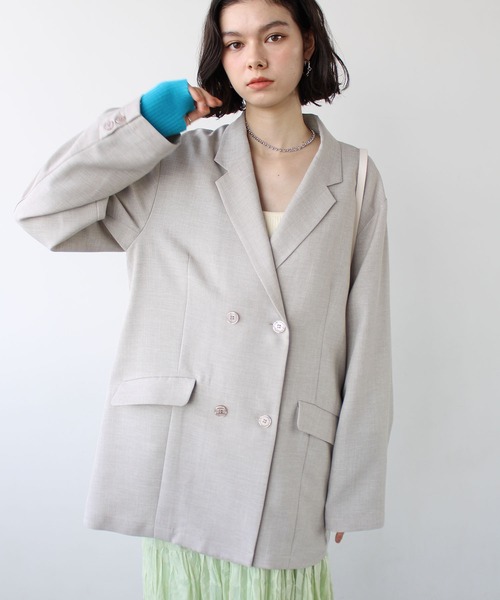 ゆるや　セットアップ セール】セットアップ対応ゆるっとダブルジャケット（テーラード