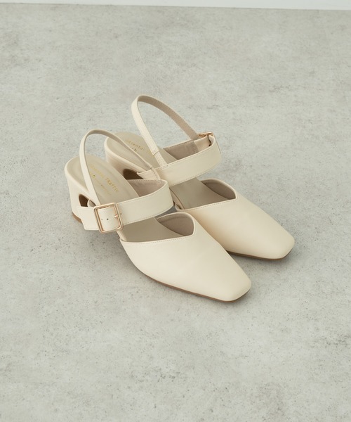 ORiental TRaffic（オリエンタルトラフィック）の「ORientalTRaffic　スクエアトゥパンプス（パンプス・レディース・ブラック/アイボリー/ピンク・M/S/L）」の2枚目の写真