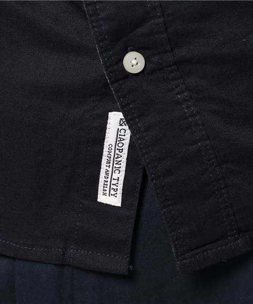 OUTLET（アウトレット）の「【CIAOPANIC TYPY】綿麻ボタンダウン7分袖シャツ（シャツ/ブラウス・メンズ・ネイビー・SMALL）」の12枚目の写真