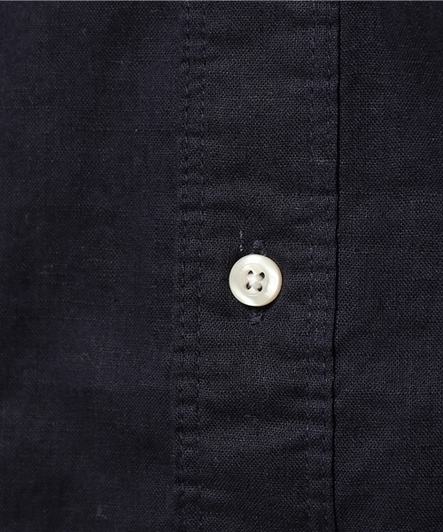 OUTLET（アウトレット）の「【CIAOPANIC TYPY】綿麻ボタンダウン7分袖シャツ（シャツ/ブラウス・メンズ・ネイビー・SMALL）」の5枚目の写真