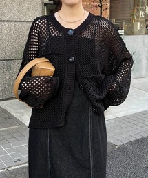 CAPRICIEUX LE'MAGE | 2WAYパネルメッシュニット(カーディガン/ボレロ)