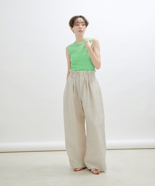 SALON adam et rope'(サロン アダム エ ロペ)の「【Smile Cotton】ノースリーブプルオーバー/タンクトップ(Tシャツ/カットソー・レディース・ブラック/グリーン系その他/ホワイト・FREE)」の10枚目の写真