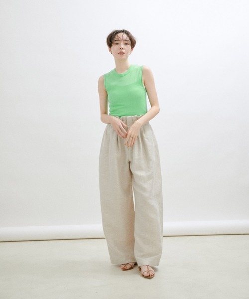 SALON adam et rope'(サロン アダム エ ロペ)の「【Smile Cotton】ノースリーブプルオーバー/タンクトップ(Tシャツ/カットソー・レディース・ブラック/グリーン系その他/ホワイト・FREE)」の19枚目の写真