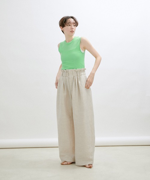 SALON adam et rope'(サロン アダム エ ロペ)の「【Smile Cotton】ノースリーブプルオーバー/タンクトップ(Tシャツ/カットソー・レディース・ブラック/グリーン系その他/ホワイト・FREE)」の17枚目の写真