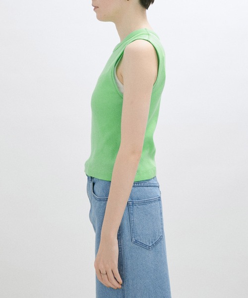 SALON adam et rope'(サロン アダム エ ロペ)の「【Smile Cotton】ノースリーブプルオーバー/タンクトップ(Tシャツ/カットソー・レディース・ブラック/グリーン系その他/ホワイト・FREE)」の11枚目の写真