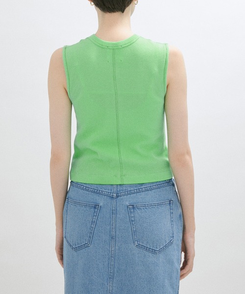 SALON adam et rope'(サロン アダム エ ロペ)の「【Smile Cotton】ノースリーブプルオーバー/タンクトップ(Tシャツ/カットソー・レディース・ブラック/グリーン系その他/ホワイト・FREE)」の7枚目の写真