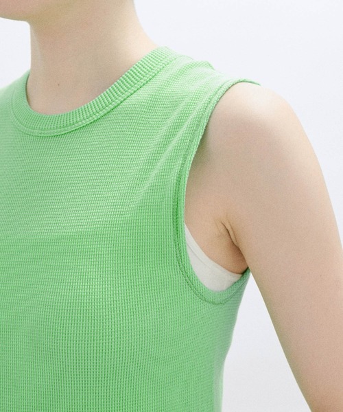 SALON adam et rope'(サロン アダム エ ロペ)の「【Smile Cotton】ノースリーブプルオーバー/タンクトップ(Tシャツ/カットソー・レディース・ブラック/グリーン系その他/ホワイト・FREE)」の13枚目の写真