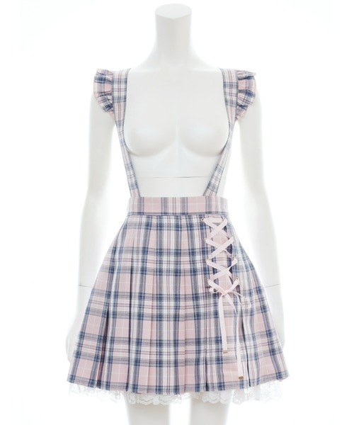 Secret Honey（シークレットハニー）の「サイドレースアッププリーツスカート（スカート・レディース・レッド/ピンク/ダークブラック/ライトピンク/ブラックミックス/ブルー/ネイビー/ピンク系その他/ブルー系その他3・MEDIUM）」の20枚目の写真