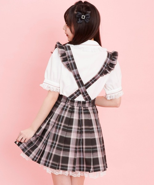 Secret Honey（シークレットハニー）の「サイドレースアッププリーツスカート（スカート・レディース・レッド/ピンク/ダークブラック/ライトピンク/ブラックミックス/ブルー/ネイビー/ピンク系その他/ブルー系その他3・MEDIUM）」の13枚目の写真