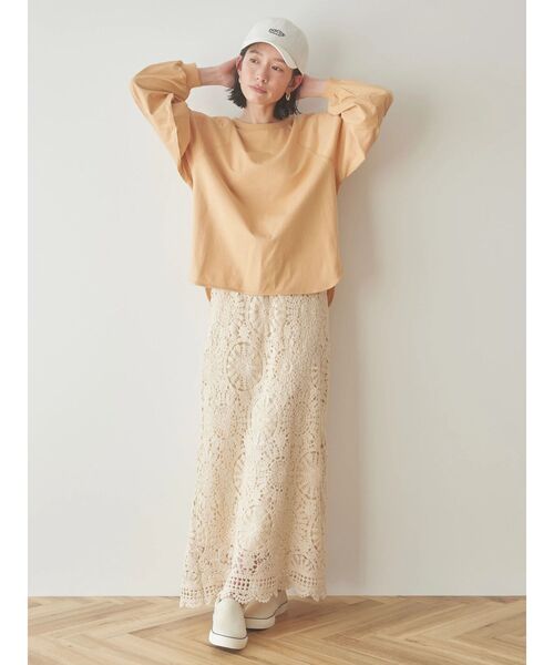 AMERICAN HOLIC(アメリカンホリック)の「ボリュームスリーブカットプルオーバー(Tシャツ/カットソー・レディース・アイボリー/ブルー/チャコールグレー/グリーン系その他3/オレンジ・L/M)」の9枚目の写真