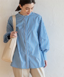 OPAQUE.CLIP | バンドカラーボリュームスリーブシャツブラウス【UVケア/イージーケア】(シャツ/ブラウス)