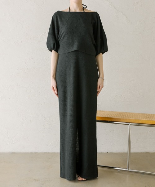 COLLAGE GALLARDAGALANTE(コラージュガリャルダガランテ)の「【OT】ホルターネックセットワンピース/マルチウェイ/2点セットアイテム(ワンピース・レディース・ブラック/ブラウン/ブルー・FREE)」の13枚目の写真